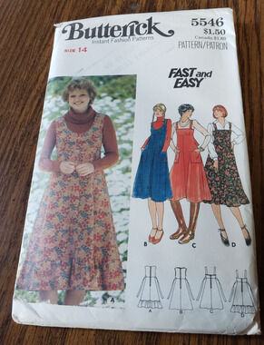 Butterick Sewing Pattern 5546 Misses Womens 70s Jumper Size 14 UNCUT